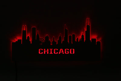 LED Illuminated Skyline Wall Art - Handmade - LA - NYC - Chicago - Cleveland - Boston - Detroit - Atlanta - Jones Creativity