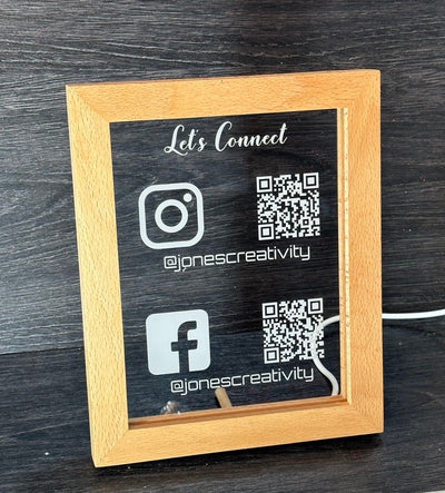 Personalized LED QR Code Sign - Scan to Pay Sign - Connect With Us Sign -  Business Social Media Sign, Social Media Sign - QR Code Sign