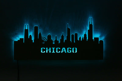 LED Illuminated Skyline Wall Art - Handmade - LA - NYC - Chicago - Cleveland - Boston - Detroit - Atlanta - Jones Creativity