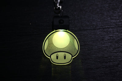 Super Mario 1 UP Mushroom LED Key Chain - Mario Brothers LED Key Chain - Geek Gear