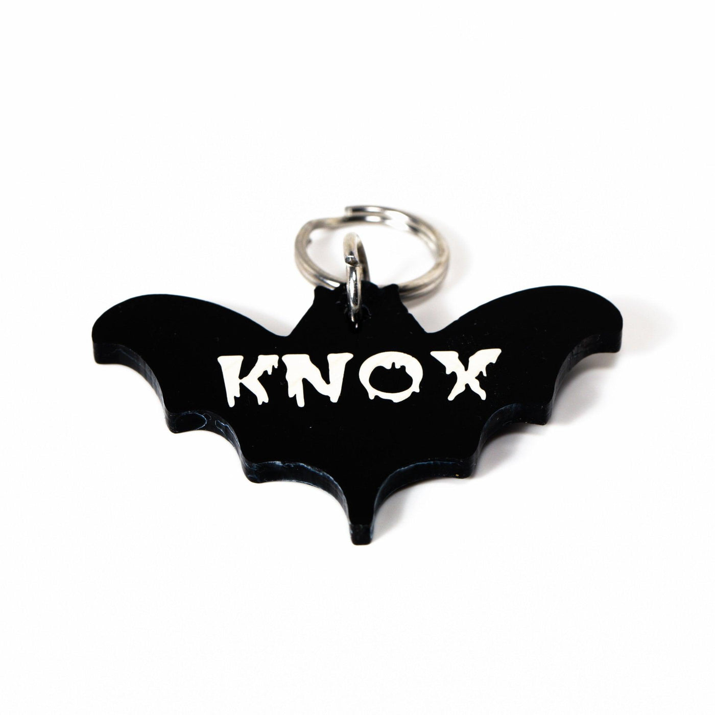 Personalized Bat Pet Tag or Human ID Tag, Perfect tag for cats, 10 different fonts available, Spooky Pet Tags, Cat ID Tag - Jones Creativity