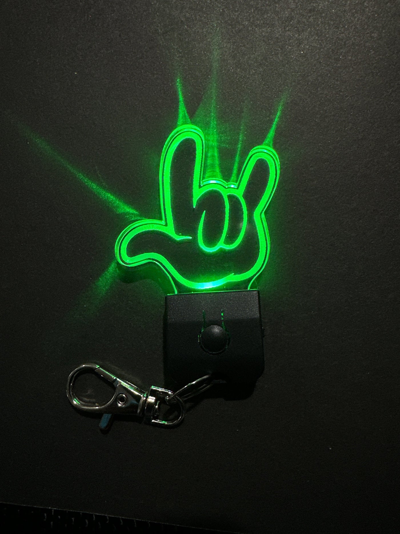 I Love You LED Keychain  - ASL Love  Symbol - Color Changing - Stocking Stuffer
