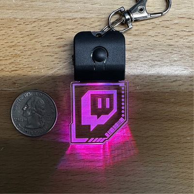 Twitch Inspired CyberPunk LED Keychain  - Color Changing - Stocking Stuffer