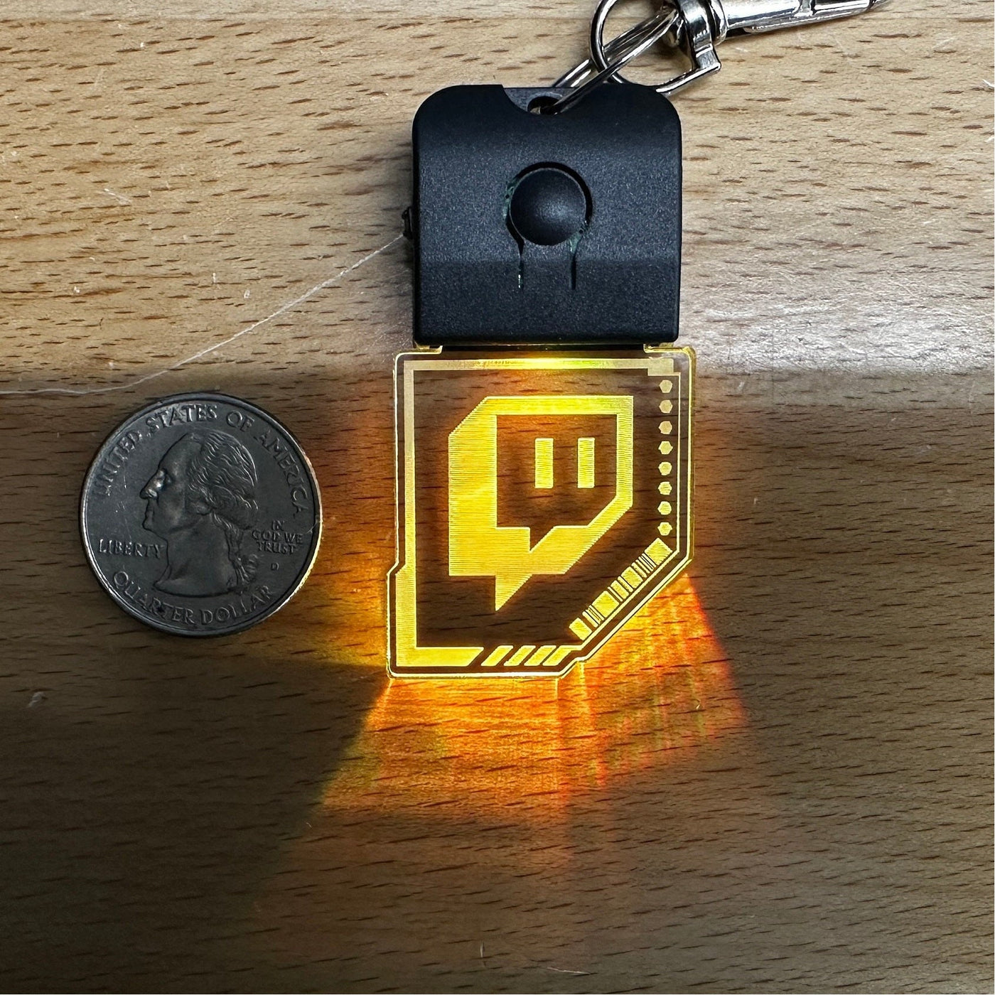 Twitch Inspired CyberPunk LED Keychain  - Color Changing - Stocking Stuffer