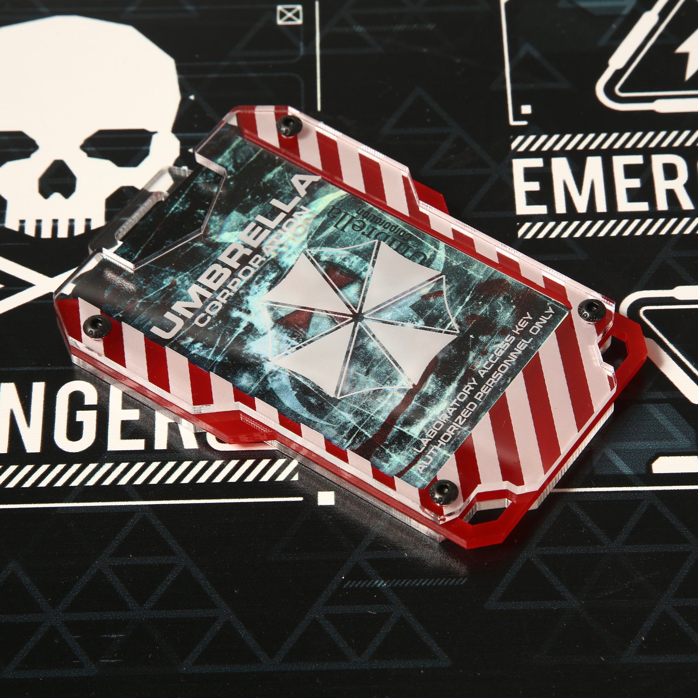 Umbrella Corp Cyberpunk keycard style card ID holder - Umbrella Corps badge holder. - Jones Creativity